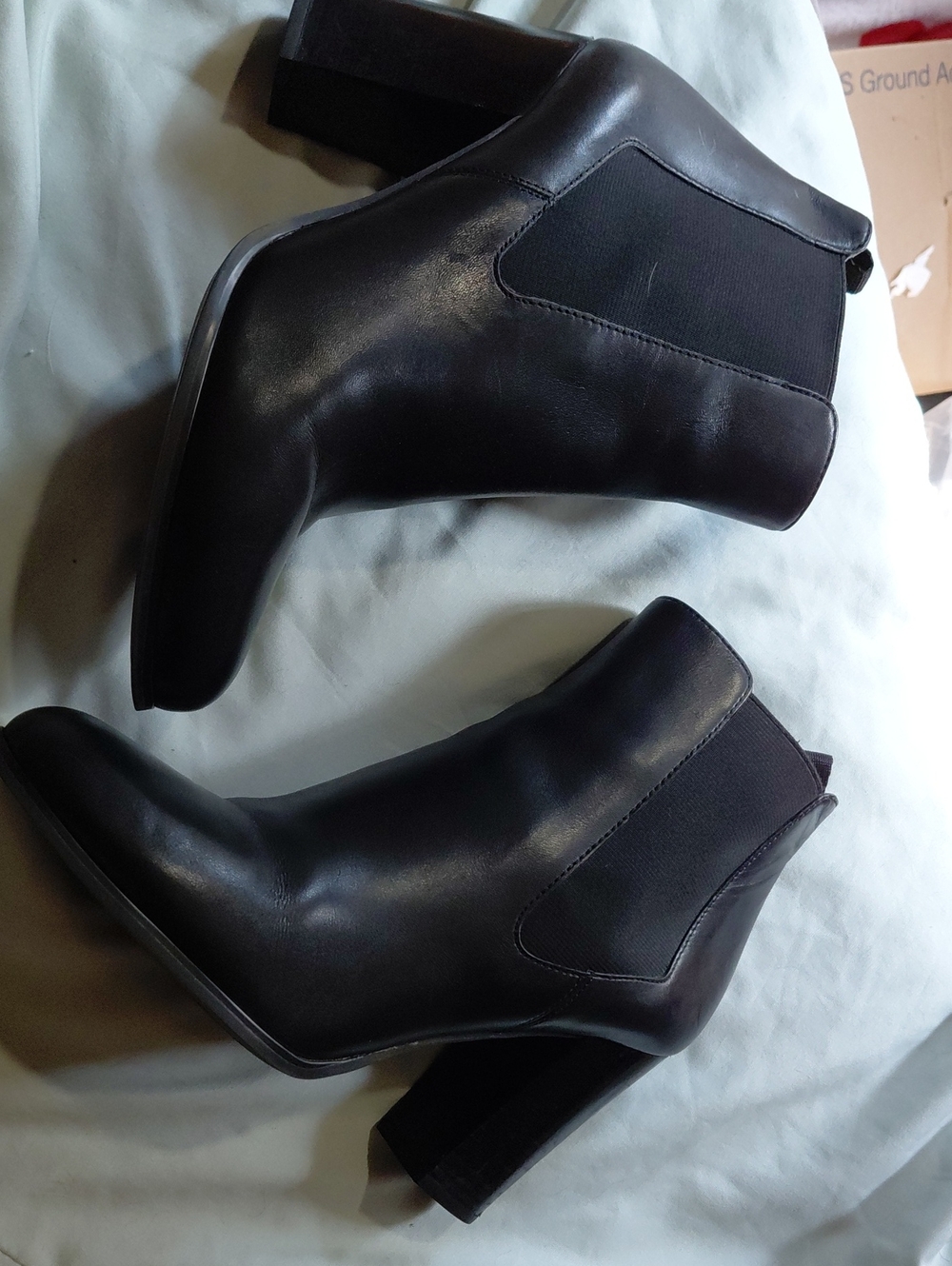 MICHAEL Michael Kors Black Leather Chelsea Block Heel Ankle Boots